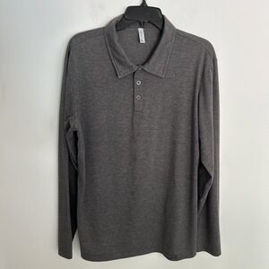 Nitagut Men's Long Sleeve Collared 1/4 Button Cotton Blend Shirt Large Casual